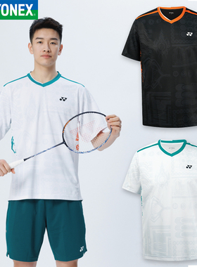 尤尼克斯2025新款运动t恤男女款休闲速干透气训练比赛110035BCR