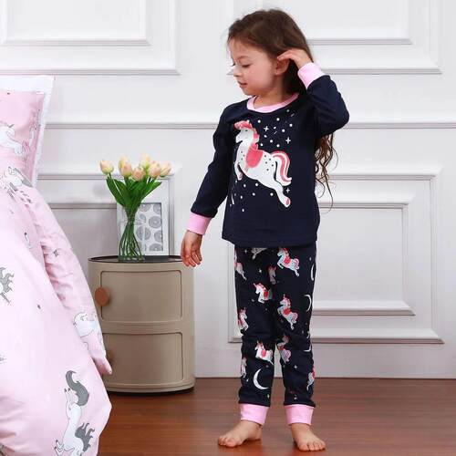 Kids Girls Unicorn Pajamas Set Children Skeleton Halloween S