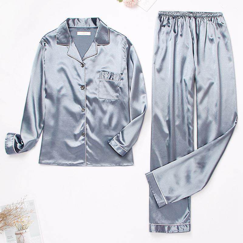 Womens Silk Satin Pajamas Pyjamas Set Sleepwear Pijama Pajam