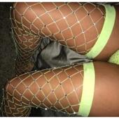 Women Crystal Fishnet Sexy Stockings Tights Rhinestone Lady