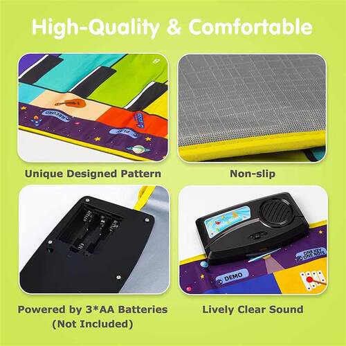 110x36cm Musical Piano Mat for Kids Toddlers Keyboard with 8