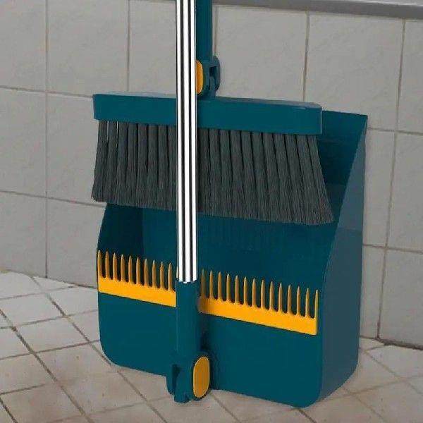 Long Handle Broom and Dustpan Sweeping Kitchen Wood Floor