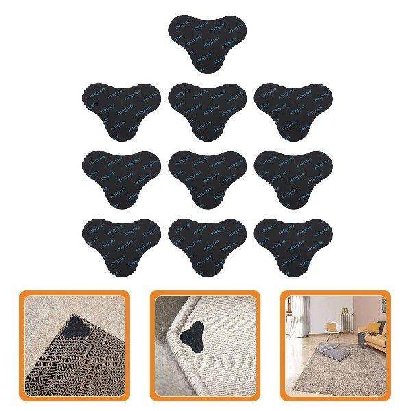 10 Pcs Non-slip Stickers Rug Tape Carpet Gripper Black