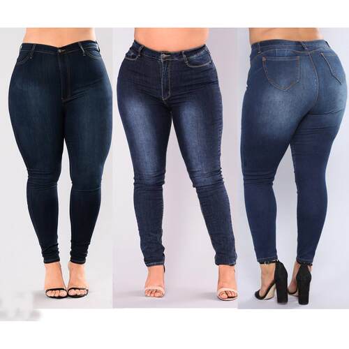 fat women plus size jeans for ladies denim pants大尺码牛仔裤