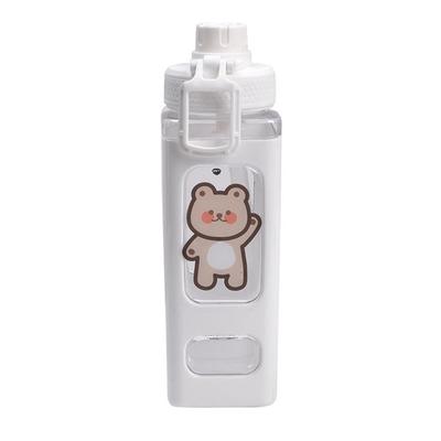 Kawaii Bear Water Bottle For Girls Cute Plastic School Gym