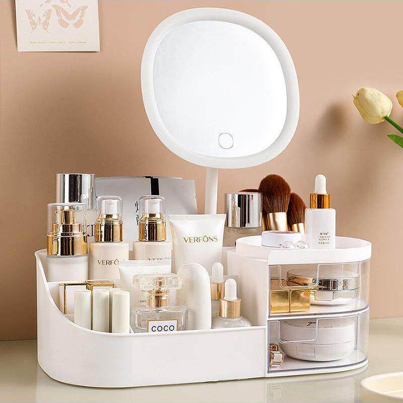 Organizer Drawers Plastic Cosmetic Storage Box Desk Make Up - 实物图
