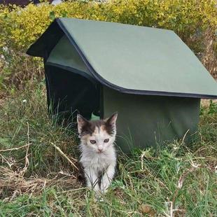 Outdoor Stray Cat Shelter, Warm Feral Pet Cave, Outdoor