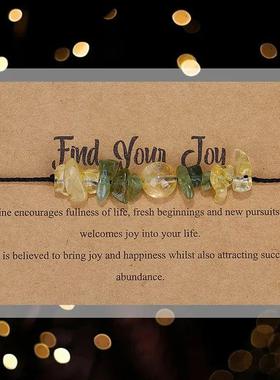 Healing Chakra Gravel Beaded Bracelet with Wish Card for Wom