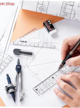 8 Pcs/Set Compass Ruler Set Protractor Drawing Triangle Eras