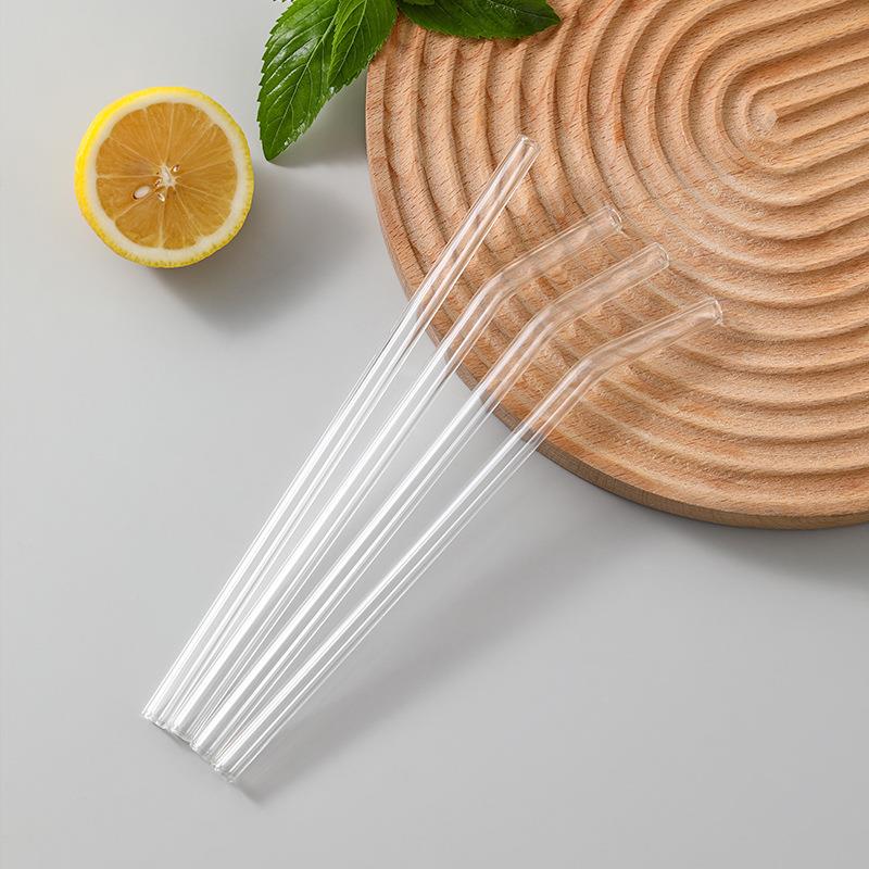 High Borosilicate Glass Straw Set Reusable Eco Friendly Drin