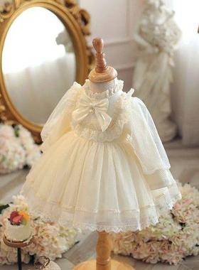 Plush Pleated Dress with Fluffy Yarn Princess Dress for