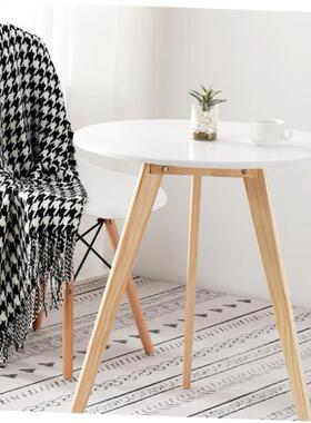 Small coffee table white circular table and chair a set tea