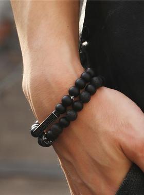 Bracelets Party men mens set punk Steel Bracelet Beaded