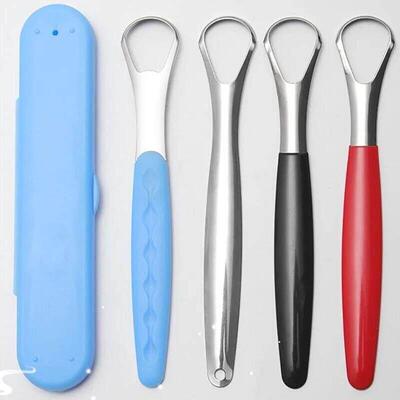 1pc Stainless Steel Tongue Scraper Cleaner for Oral Hygiene