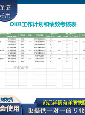 原创设计OKR工作计划和绩效考核表EXCEL表格WPS系统定制