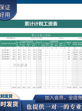 2023年新规累计计税工资表新个税专业Excel表格系统可定制