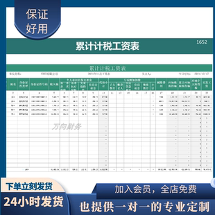 2023年新规累计计税工资表新个税专业Excel表格系统可定制