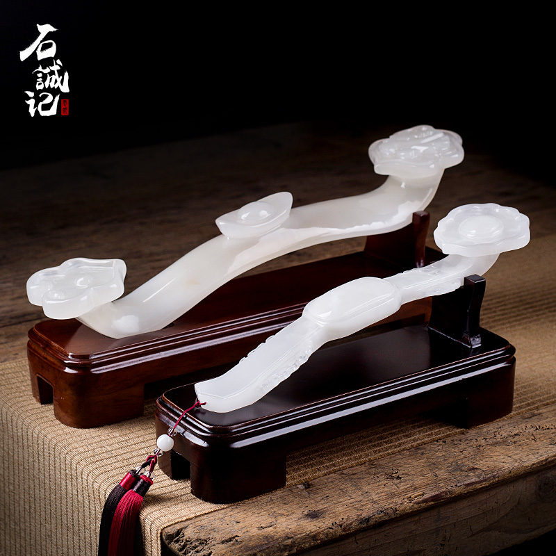玉石如意乔迁新居办公室风水摆件