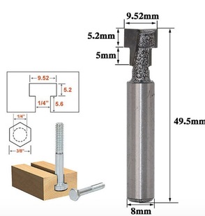 浪潮专业型锁孔刀T型榫刀类小锣刀木工铣刀8*3/8利刃刀具五金推荐