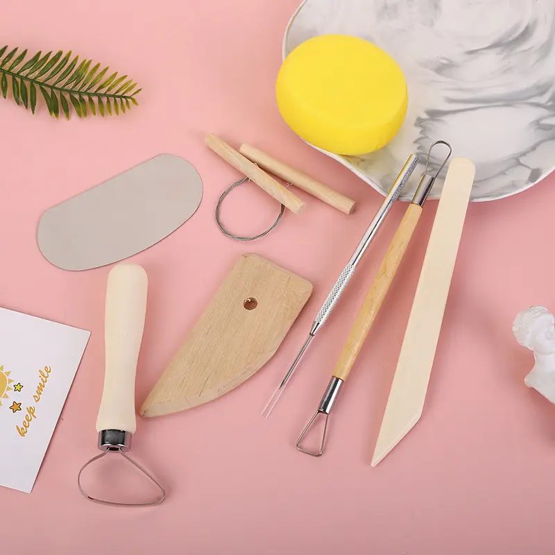 美术木质陶艺泥塑雕刻工具8件套初学者DIY制作陶泥工具雕刻八件套,文具电教/文化用品/商务用品,美术套装/美育礼盒,淘宝优惠券,粉丝福利购,淘宝优惠卷