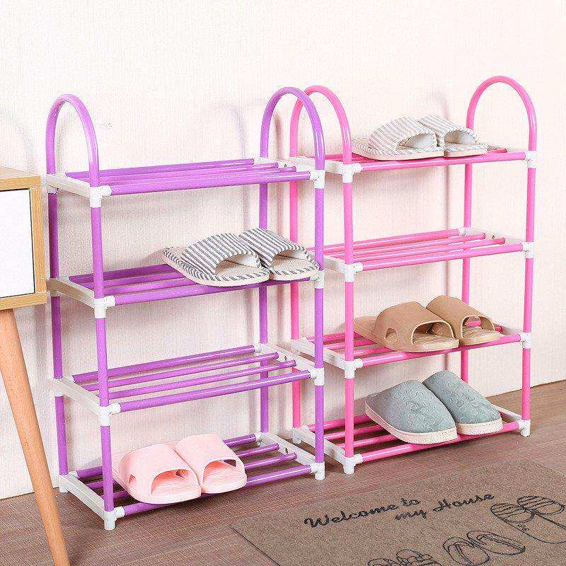 简易多层门口迷你小鞋架窄塑料组装学生宿舍三层小号放鞋子的架子