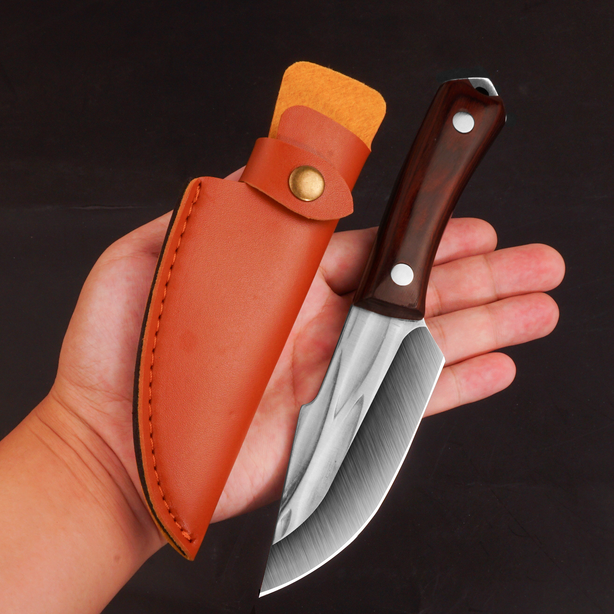 随身便携锻打小刀家用瓜果刀水果刀户外吃肉刀蒙古刀手扒刀剔骨刀