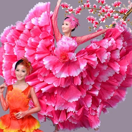 表演服中老年开场舞大摆裙新款