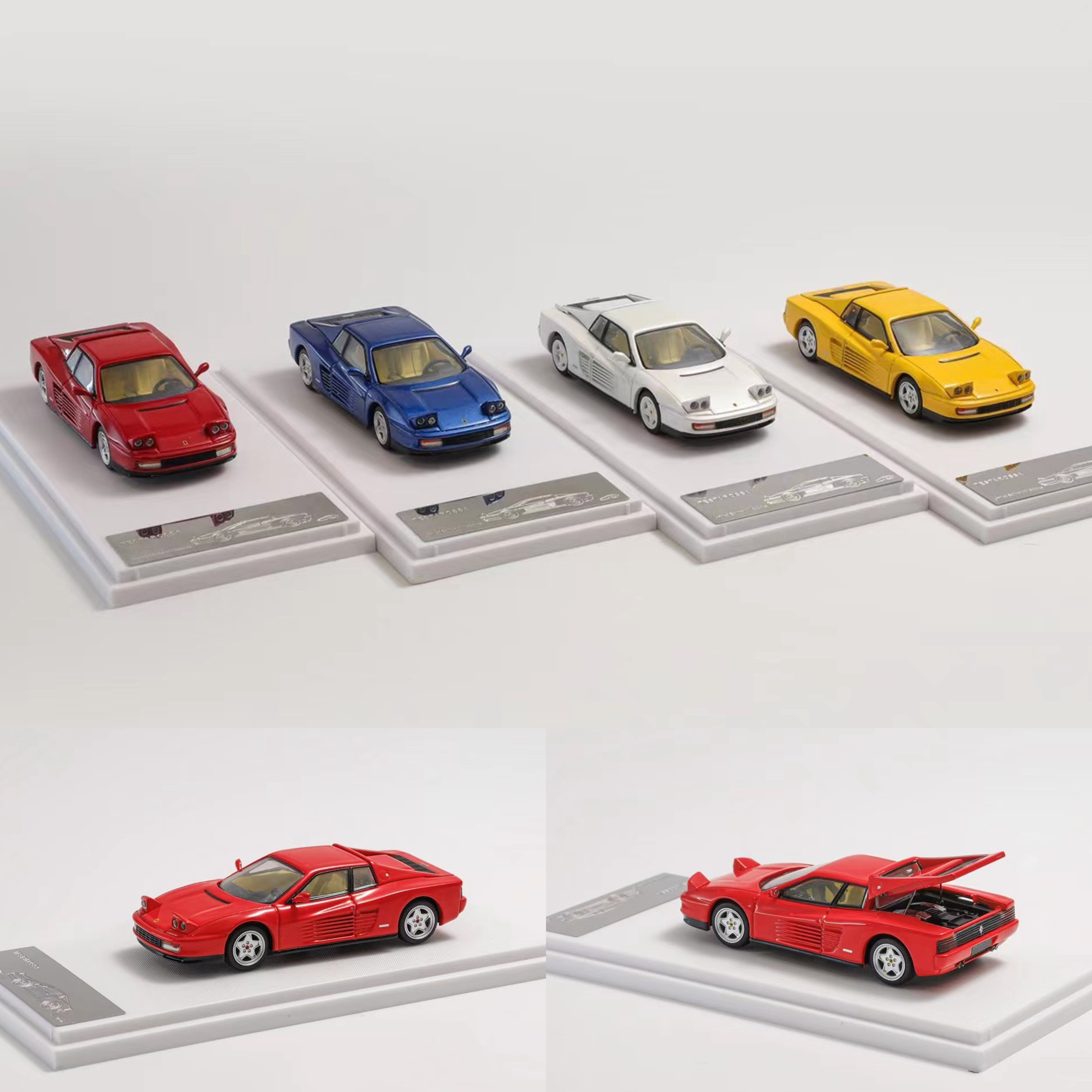 XF 1:64  法拉利Testarossa 可开后盖 合金仿真汽车模型收藏摆件