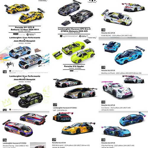 TH 1:64 保时捷918 911GT3R 兰博基尼飓风 Urus 合金汽车模型
