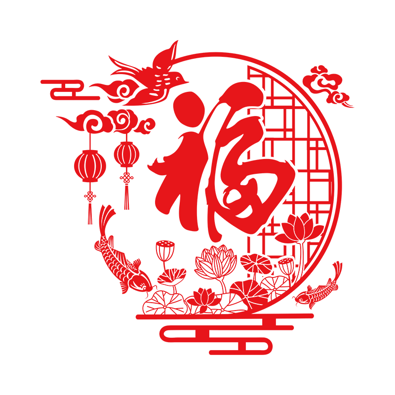 2024新年装饰玻璃贴纸福字门贴