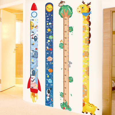 卡通身高贴纸宝宝儿童房墙壁贴画墙面装饰墙贴测量仪尺可移除自粘