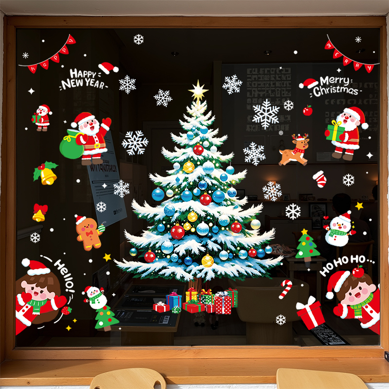 2026圣诞节装饰品静电贴玻璃贴