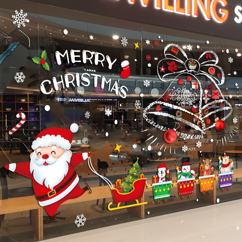 圣诞节装饰品店铺橱窗场景布置