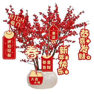 2024过年新年吊饰盆景盆栽挂件春节年货发财树小挂饰龙年挂饰布置