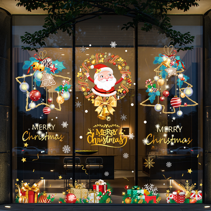 圣诞节装饰品静电贴玻璃门贴纸