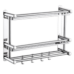 壁挂卫生间置物架毛巾架化妆品洗漱用品架免打孔厕所洗手间不锈钢