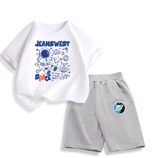 真维斯童装男童夏装套装男大童夏季男孩夏款儿童纯棉短袖运动服夏