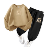 真维斯童装男童套装秋冬款儿童2026新款加绒卫衣男大童冬季运动服