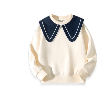 真维斯童装女童卫衣春装儿童2026新款翻领上衣女大童薄款休闲春装