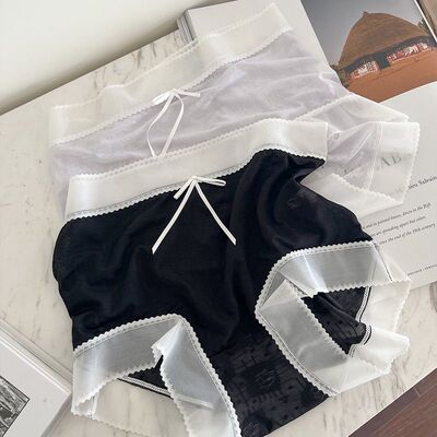 加肥大码无痕冰丝内裤女透明性感