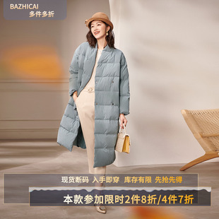 工裝 設(shè)計(jì)感寬松羽絨服炸街外套冬新款 加厚白鴨絨灰色顯瘦中長(zhǎng)款