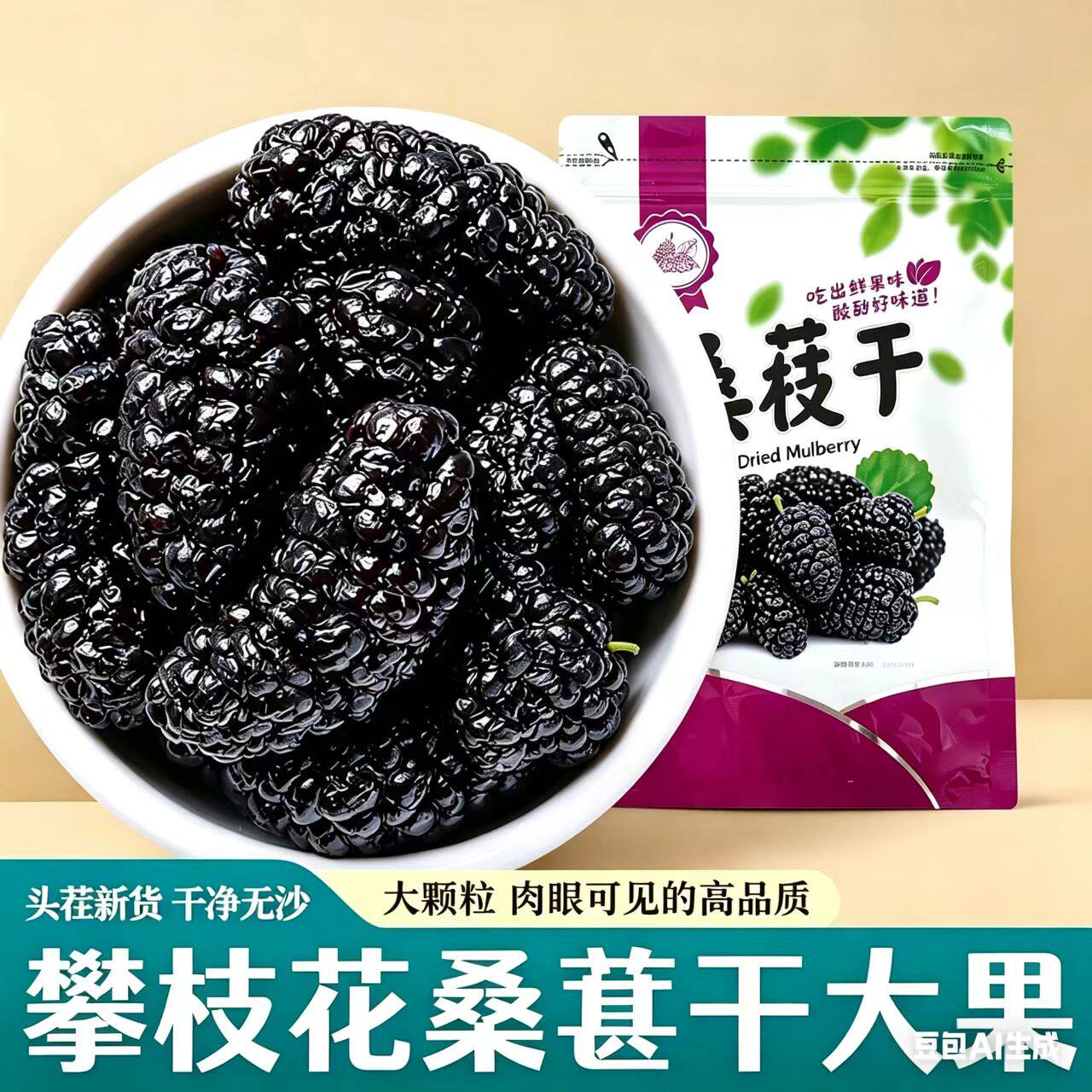 攀枝花桑葚干特级500g黑桑甚子桑椹干泡茶泡酒免洗无沙官方旗舰店