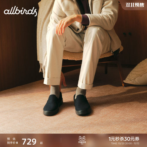 Allbirds休闲鞋Wool Cruiser Slip On新品羊毛舒适通勤男鞋一脚蹬