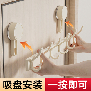 吸盘门后挂钩粘钩免打孔挂衣架强力承重进门玄关粘胶衣帽钩置物架