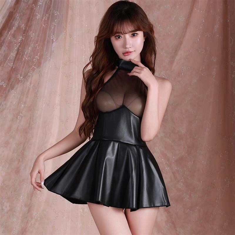 大码胖mm新款诱惑性感房事裸感内衣免脱激情皮衣女仆制服女连衣裙