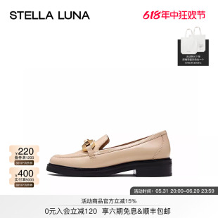 学院风真皮复古皮鞋 厚底乐福鞋 LUNA女鞋 女 STELLA 新款 春夏单鞋