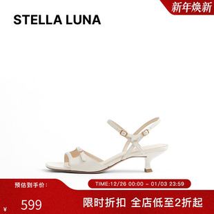 LUNA女鞋 高跟鞋 25SS春夏新款 细条带猫跟凉鞋 百搭金属扣式 STELLA