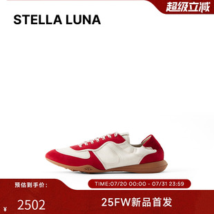 多材質(zhì)拼接鞋 STELLA 25FW新款 面壓紋LOGO橡膠薄底慢跑鞋 LUNA女鞋