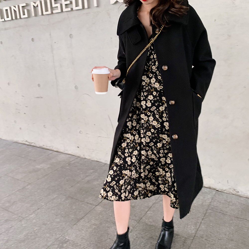 ANLI STYLE 2019碎花复古V领新款显瘦收腰中长款连衣裙ins超火潮在类目 女装/女士精品, 连衣裙中 - 来自Buy2taobao.com提供专业的淘宝代购服务