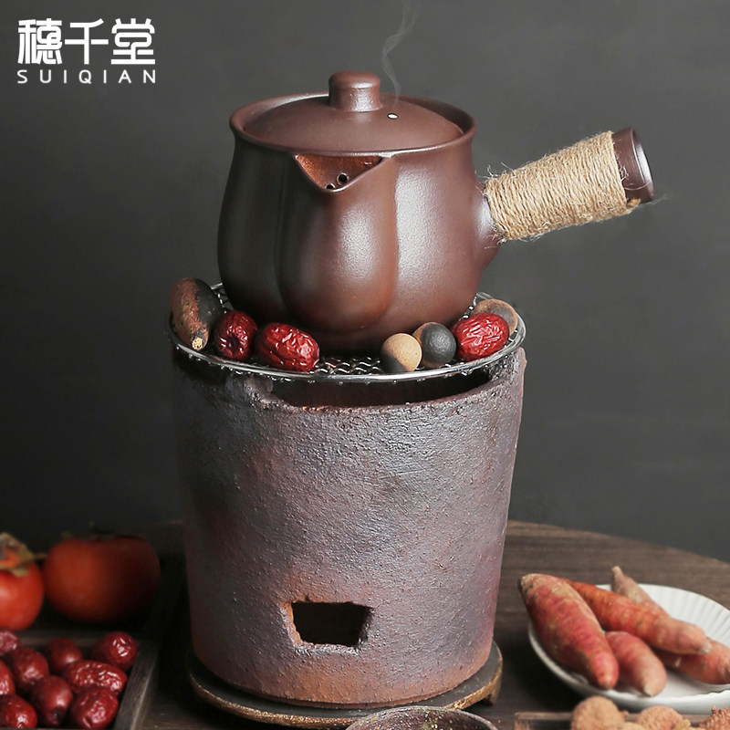 景德镇烤奶茶罐陶壶罐罐煮茶器围炉煮茶壶大容量家用电陶炉明火